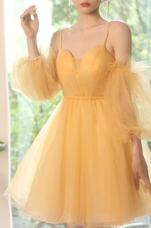Avocado Green Tulle A-line Short Party Dress