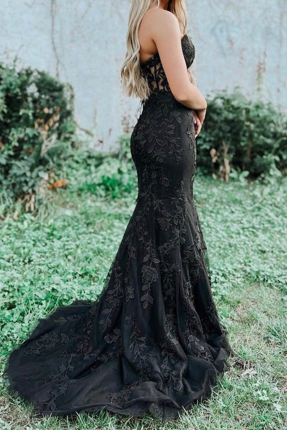 Sweet Hot Pink Lace Mermaid Long Prom Dress