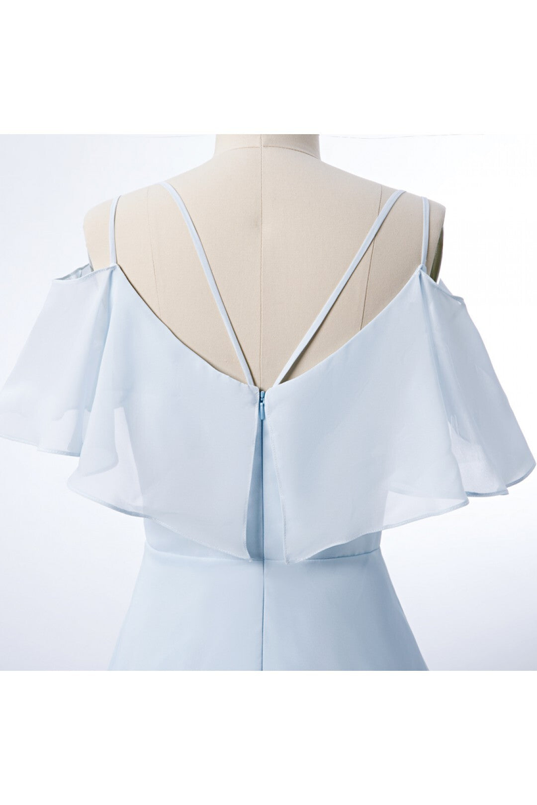 Light Blue Chiffon Long Bridesmaid Dress