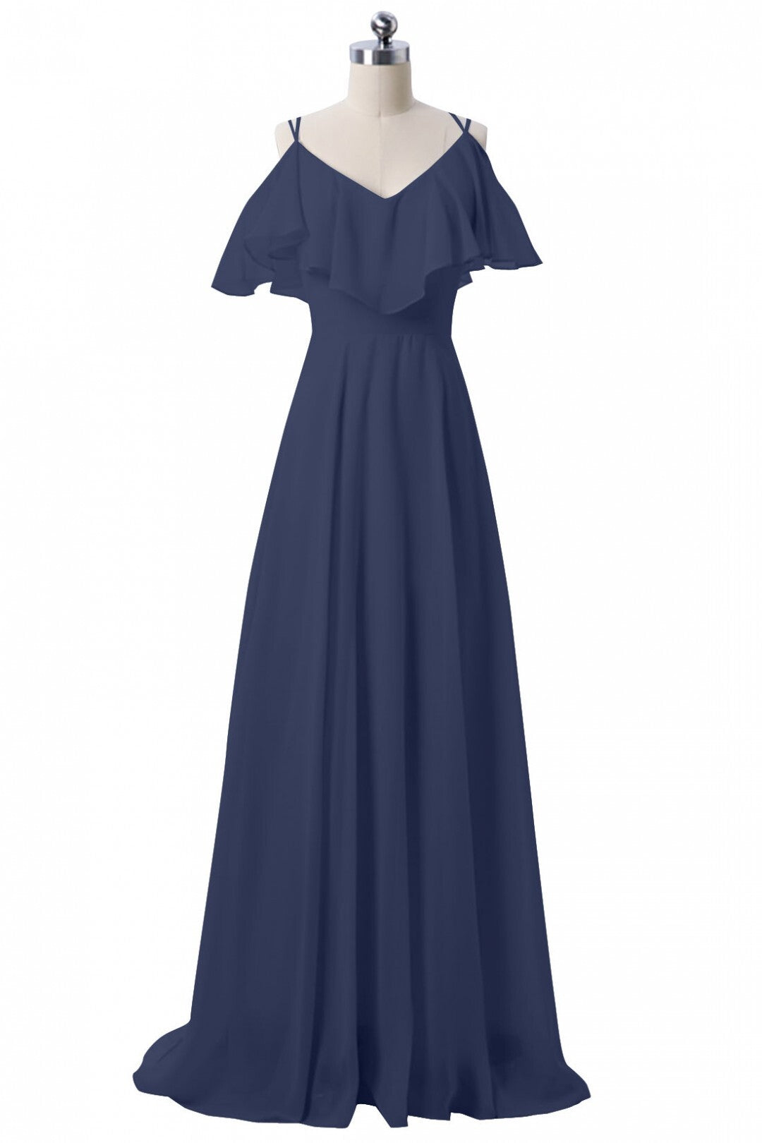 Light Blue Chiffon Long Bridesmaid Dress