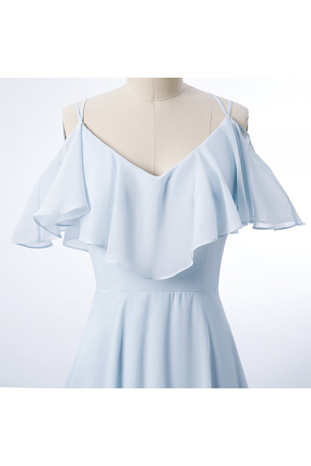 Light Blue Chiffon Long Bridesmaid Dress