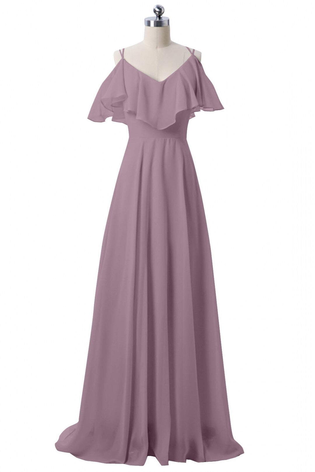 Light Blue Chiffon Long Bridesmaid Dress