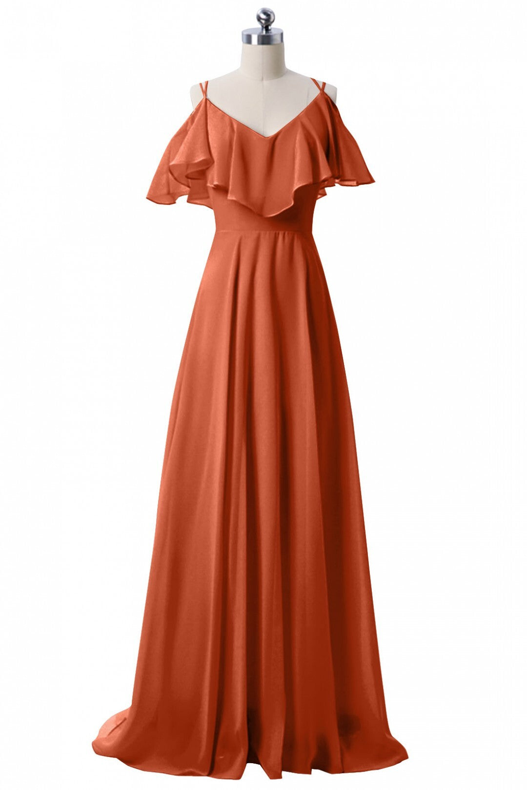 Light Blue Chiffon Long Bridesmaid Dress