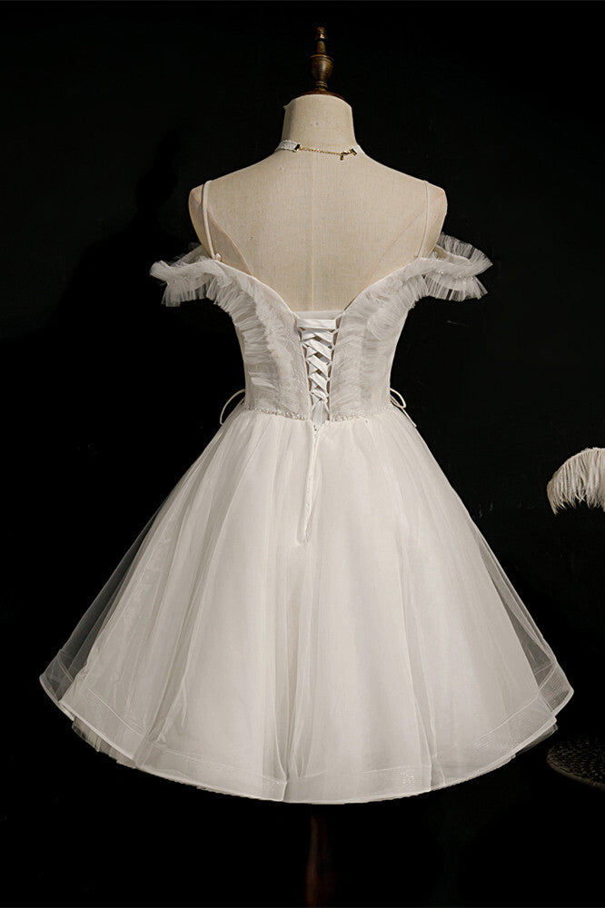Off the Shoulder Short White Party Dress