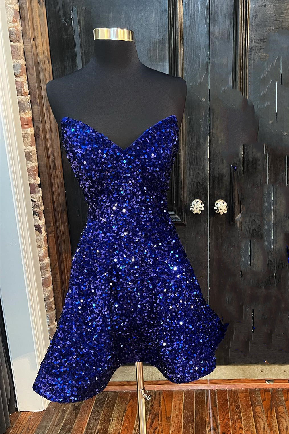 Strapless Royal Blue Sequin A-line Short Homecoming Dress – Dressesforparty