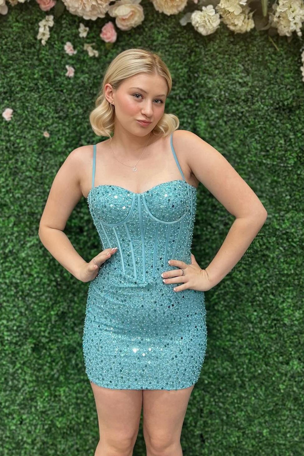 Light Blue Sequin Tight Mini Party Dress Dressesforparty Light Blue Sequin Tight Mini Party Dress Dressesforparty