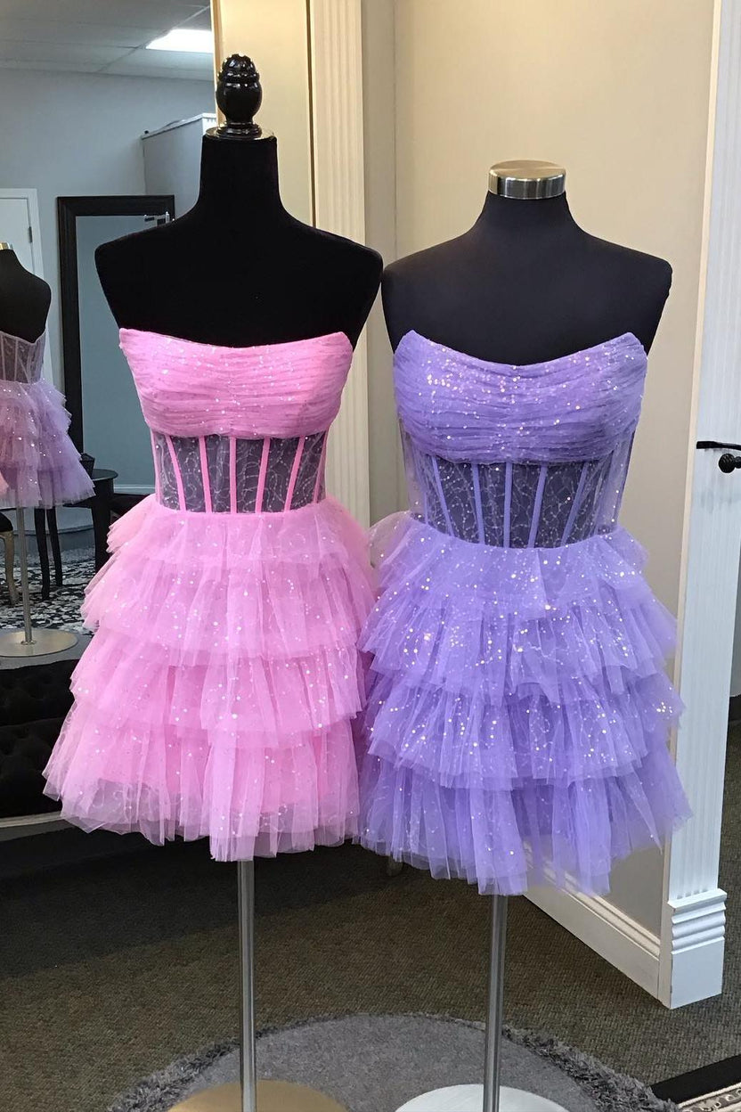 A-Line/Princess Strapless Floor-Length Christmas Dresses With Ruffles main image 1