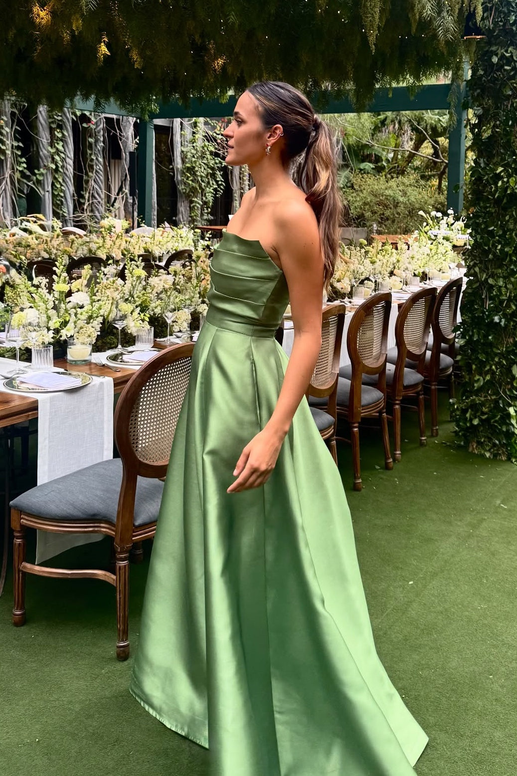 Sage Green Strapless Ruched A-line Dress Dressesforparty Sage Green Strapless Ruched A-line Dress Dressesforparty