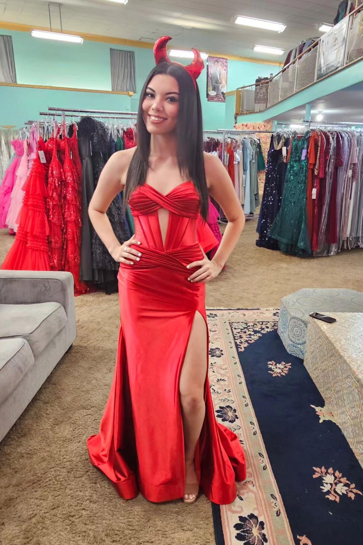 Gorgeous Red Mermaid Long Prom Dress