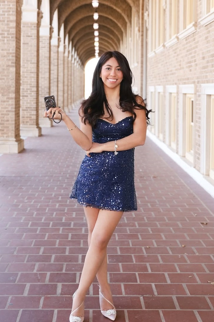 Straps Navy Blue Sparkle A-line Short Dress Dressesforparty Straps Navy Blue Sparkle A-line Short Dress Dressesforparty