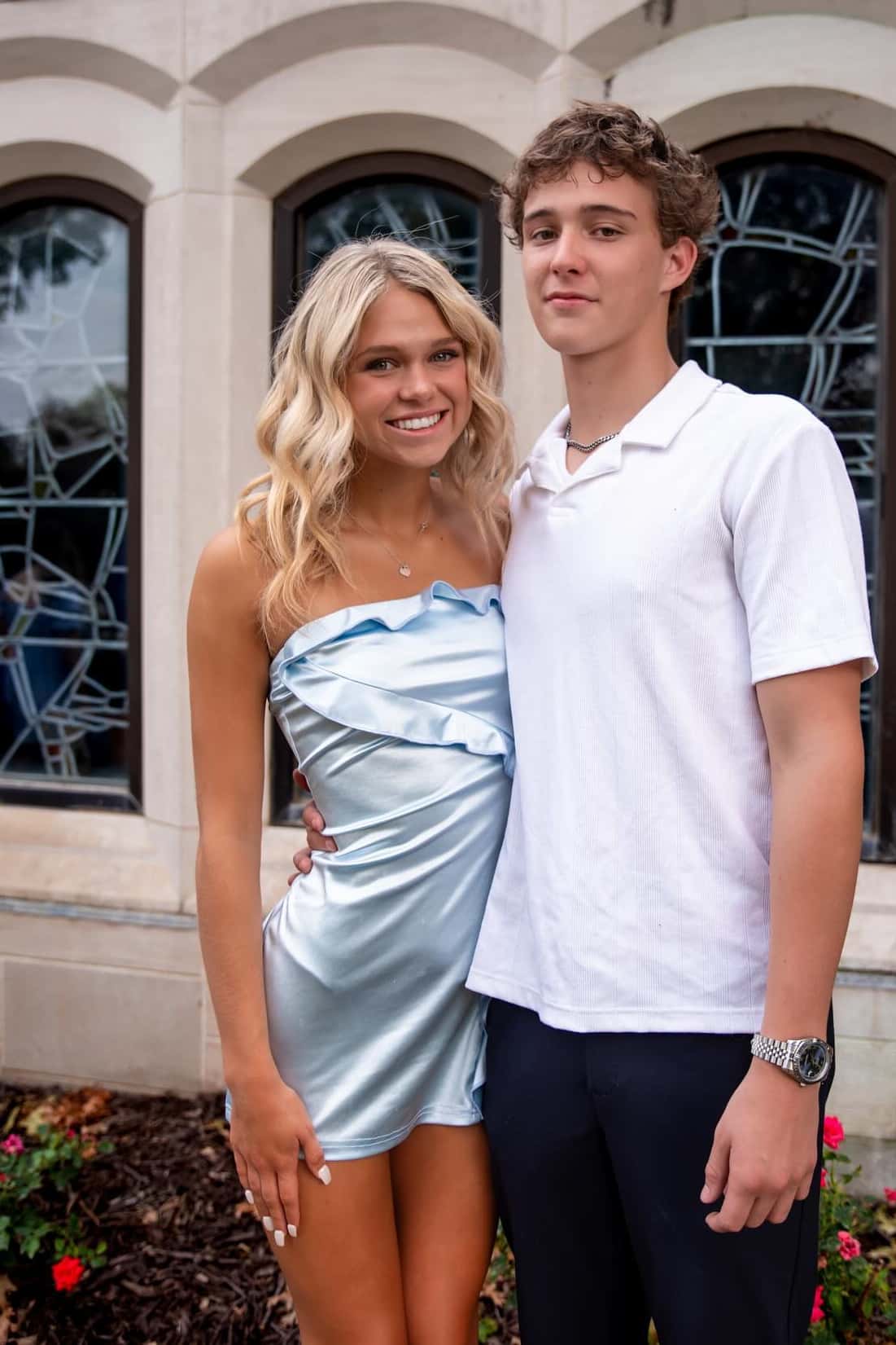 Light Blue Frill Strapless Tight Mini Dress