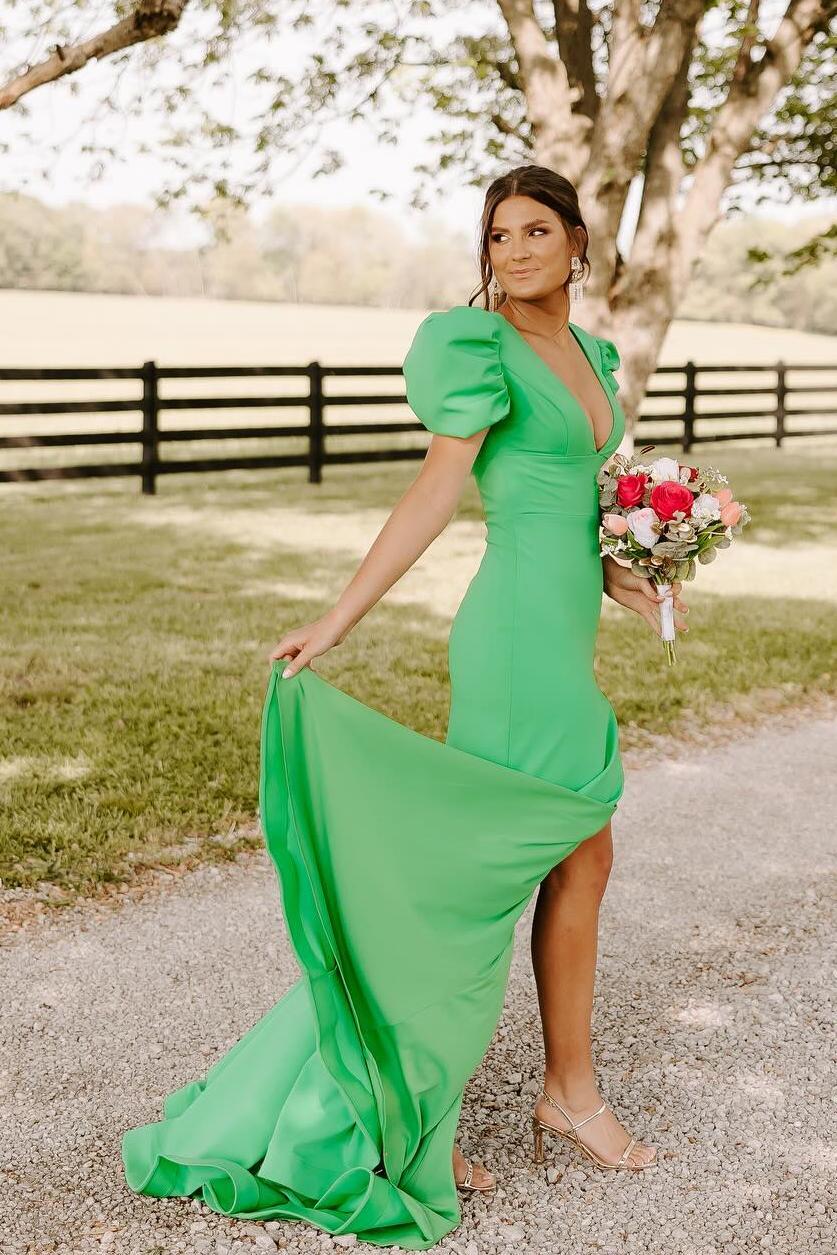 Short Sleeves Hot Pink V Neck Mermaid Long Formal Dress Dressesforparty Short Sleeves Hot Pink V Neck Mermaid Long Formal Dress Dressesforparty