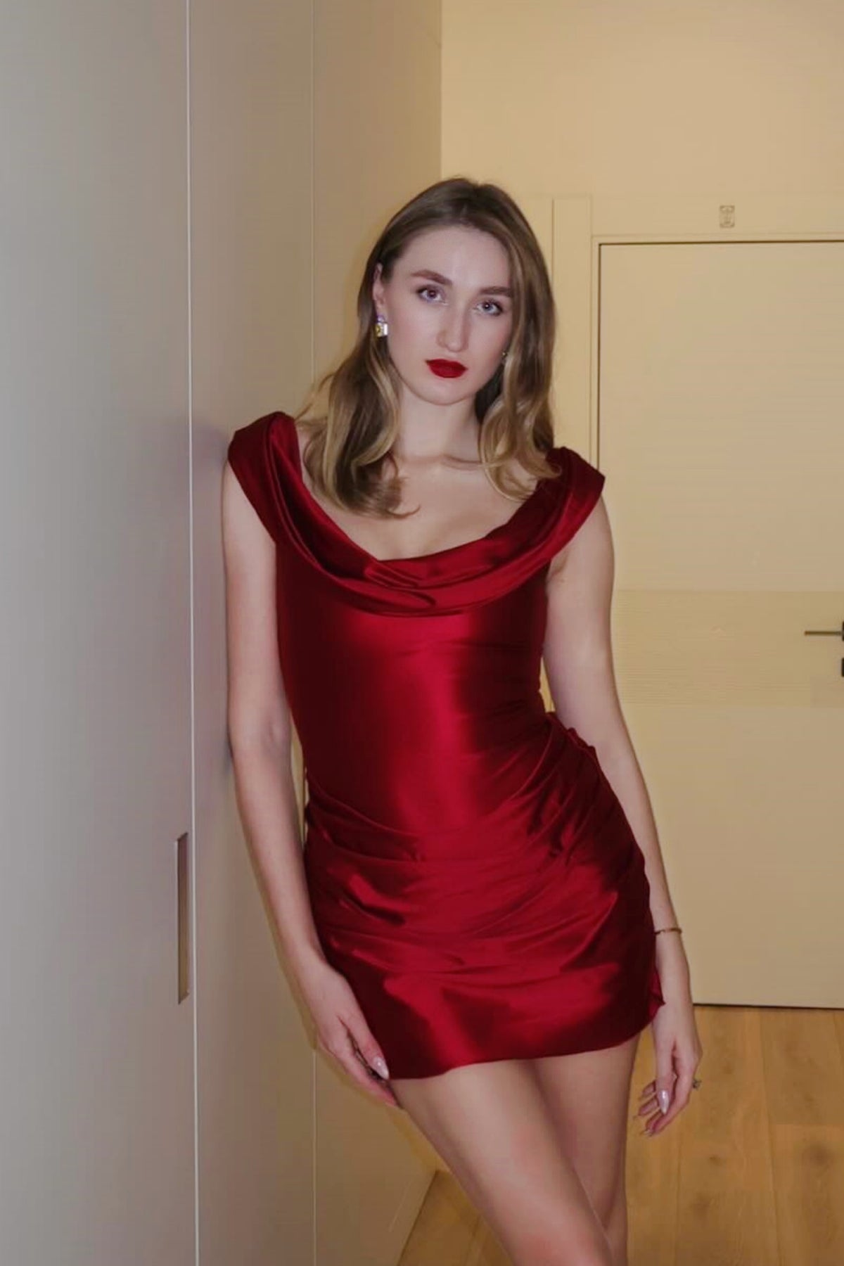off shoulder bodycon dress red Bella and Bloom Boutique