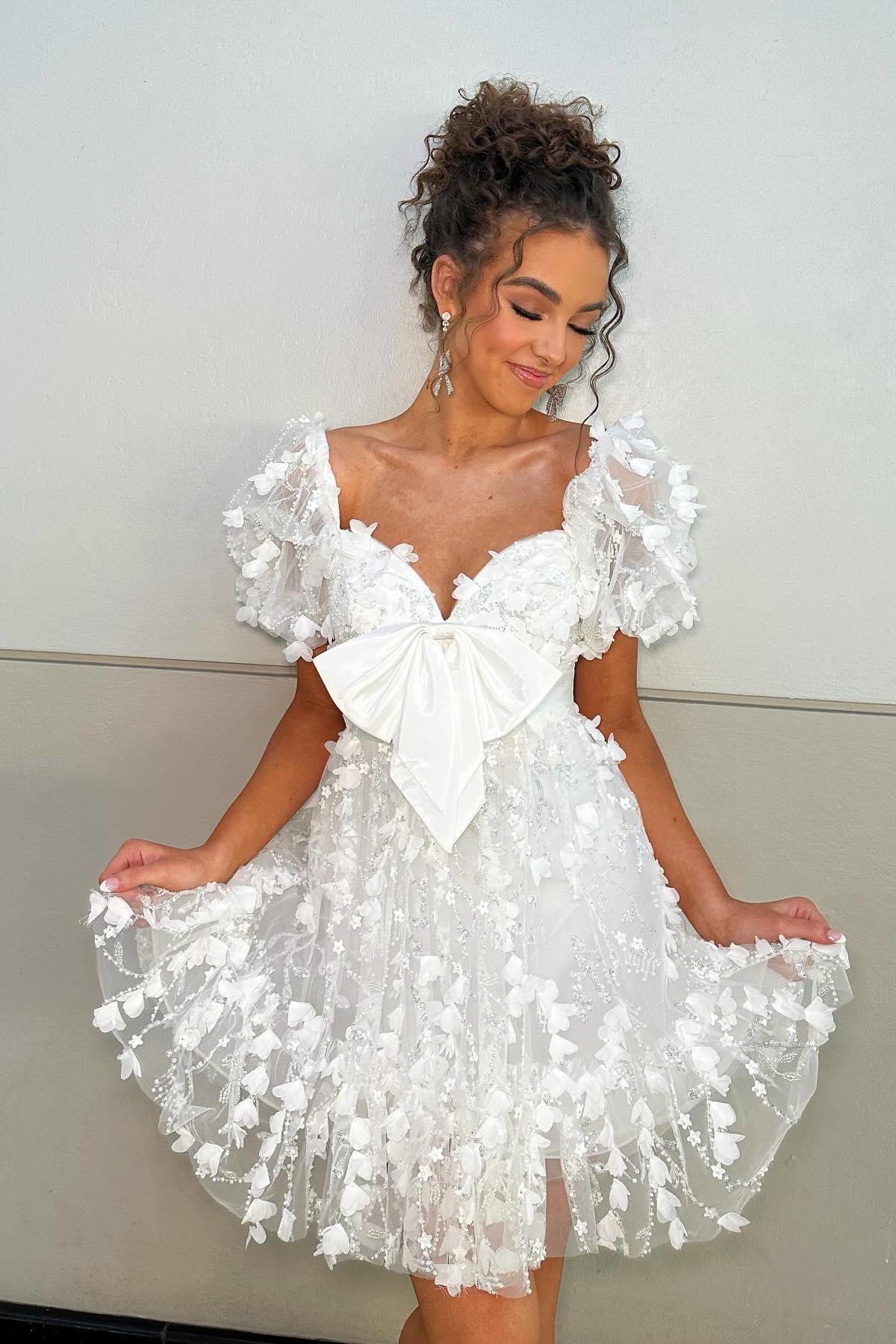 short pink puff sleeve tulle dress Short Puff Sleeves Pink A-line Babydoll Dress – Dressesforparty
