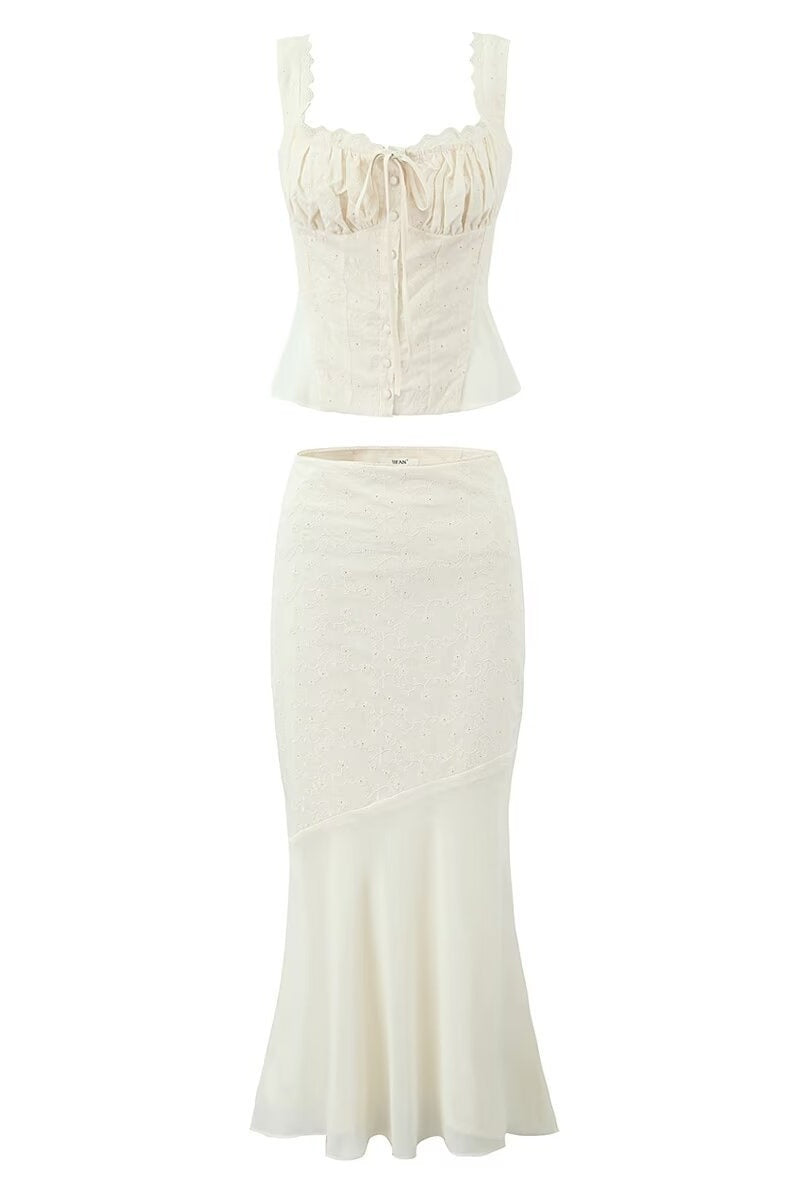 Whit Featuring a Printed Pattern Two-piece Set