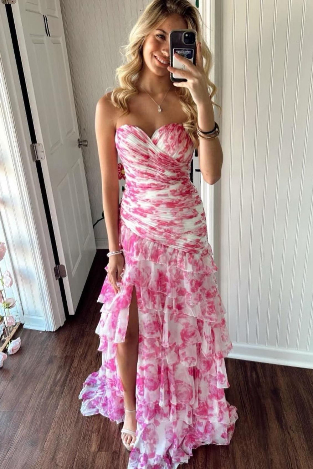 Sweetheart Neck Pleated Skirt Formal Dress Orchid