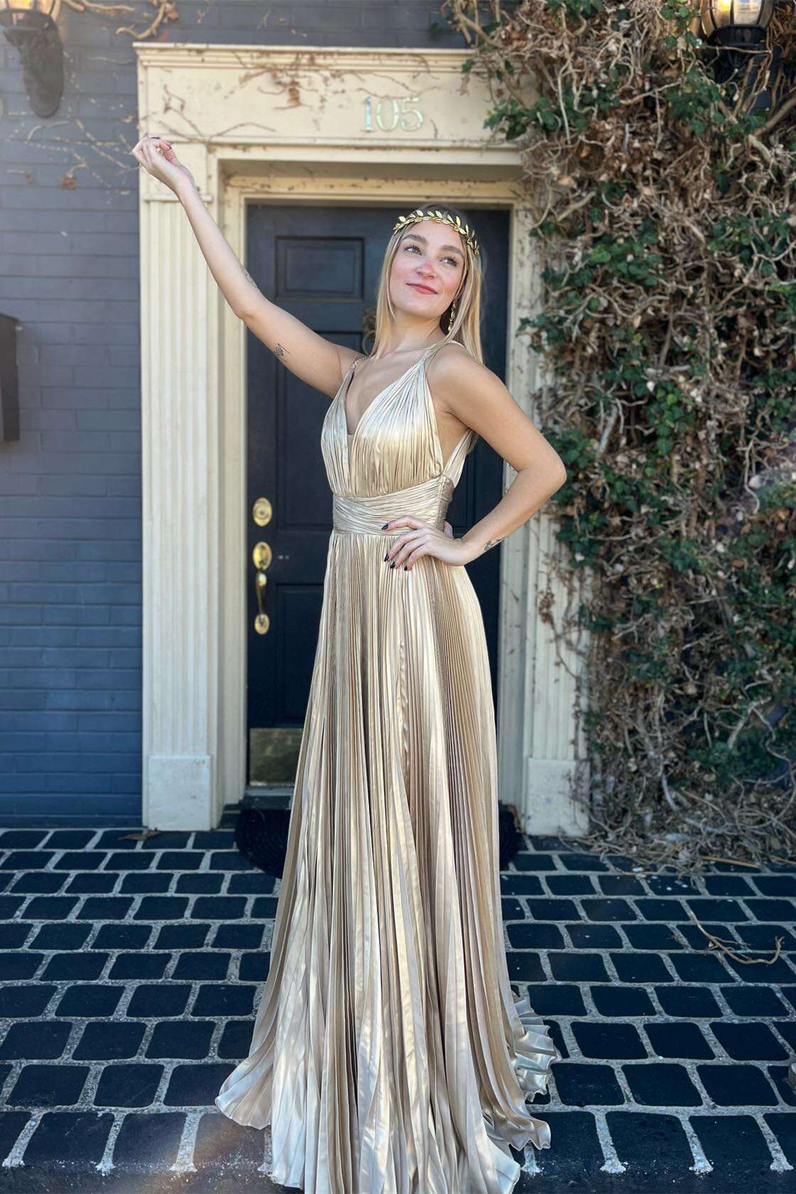 metallic prom dresses 2019 Long Satin Prom Dress with Lace-Up Sheer Corset Light Blue / Medium
