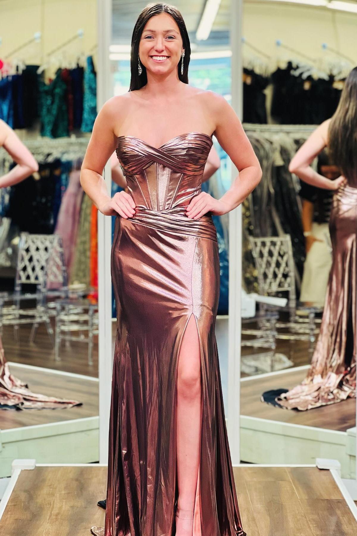 purple metallic dress Keyhole Purple Metallic Ruched Long Formal Dress – Dressesforparty