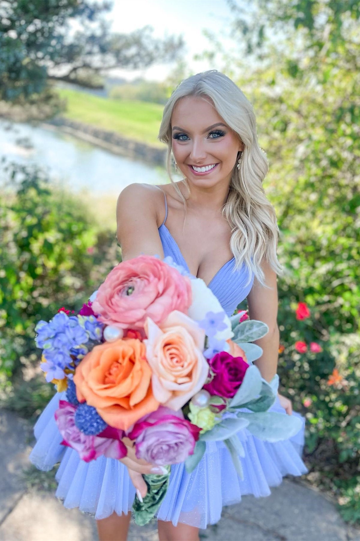 Straps Periwinkle Tulle Tiered Ruffles Short Homecoming Dress Dressesforparty Straps Periwinkle Tulle Tiered Ruffles Short Homecoming Dress Dressesforparty