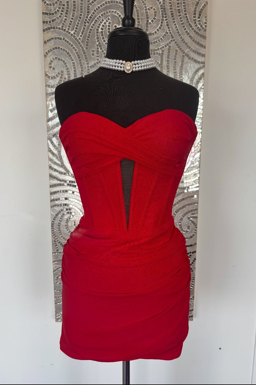 Black Ruched Strapless Fitted Mini Dress – Dressesforparty