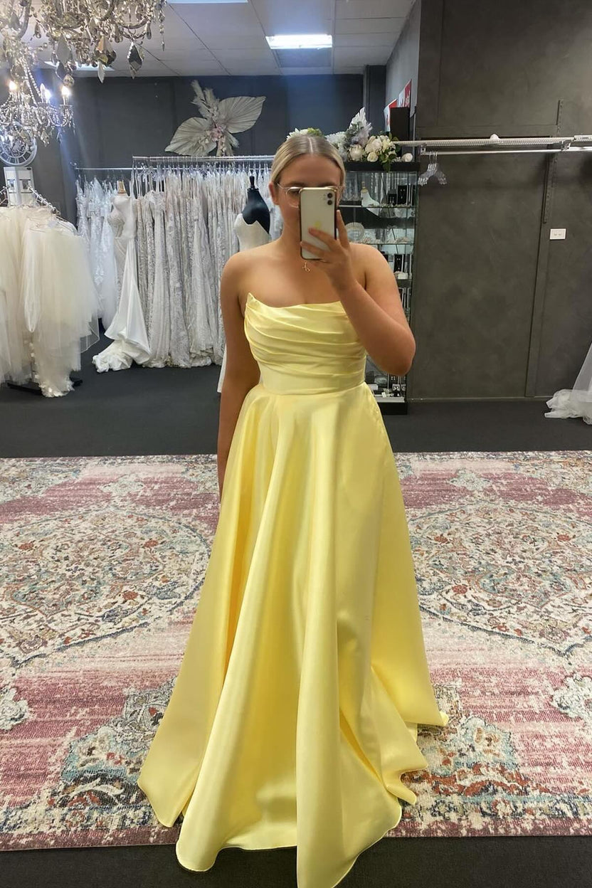 Sage Green Strapless Backless Slit Satin Dress