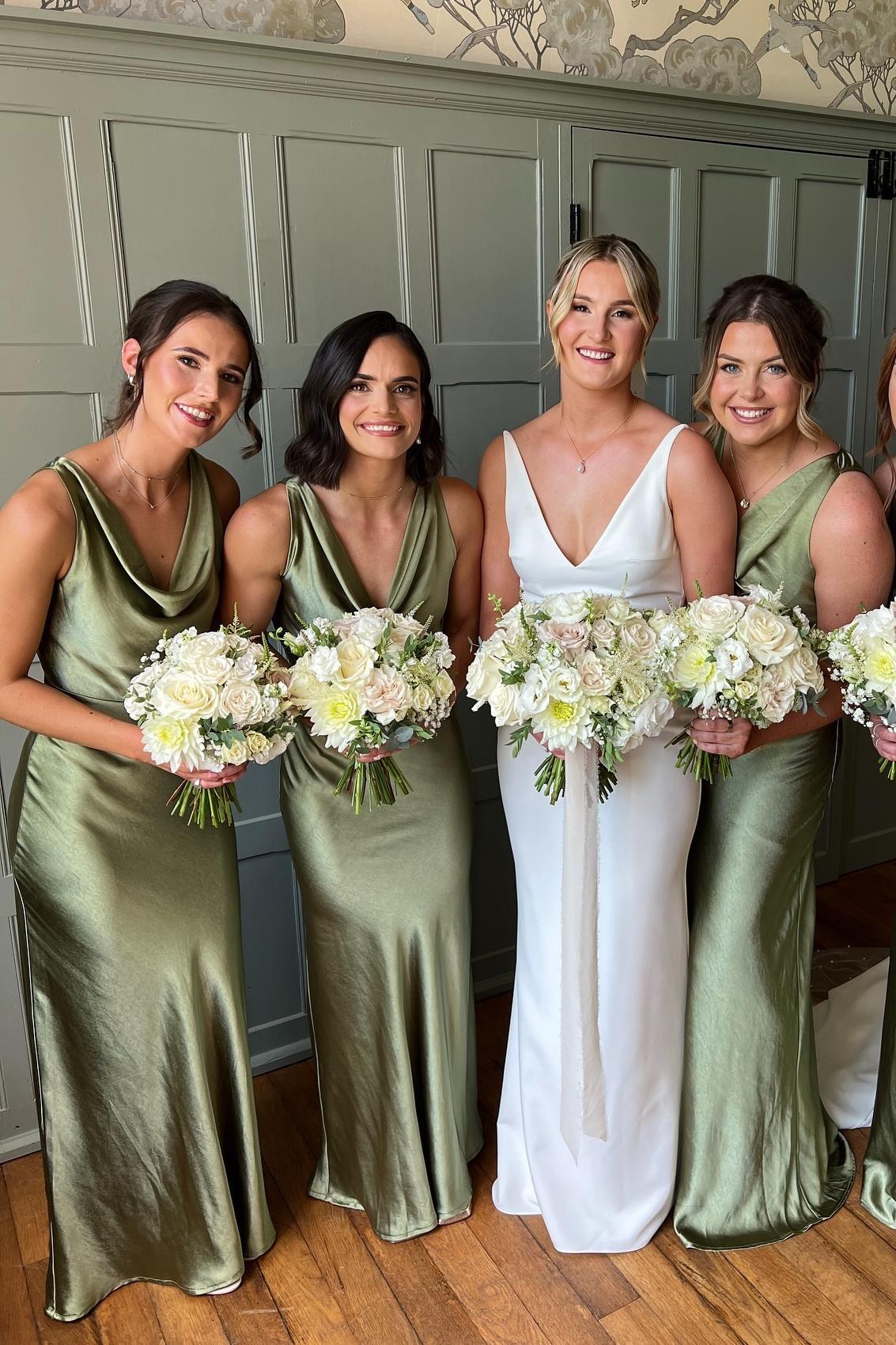 Cowl Neck Sage Green Sheath Long Bridesmaid Dress Dressesforparty Cowl Neck Sage Green Sheath Long Bridesmaid Dress Dressesforparty