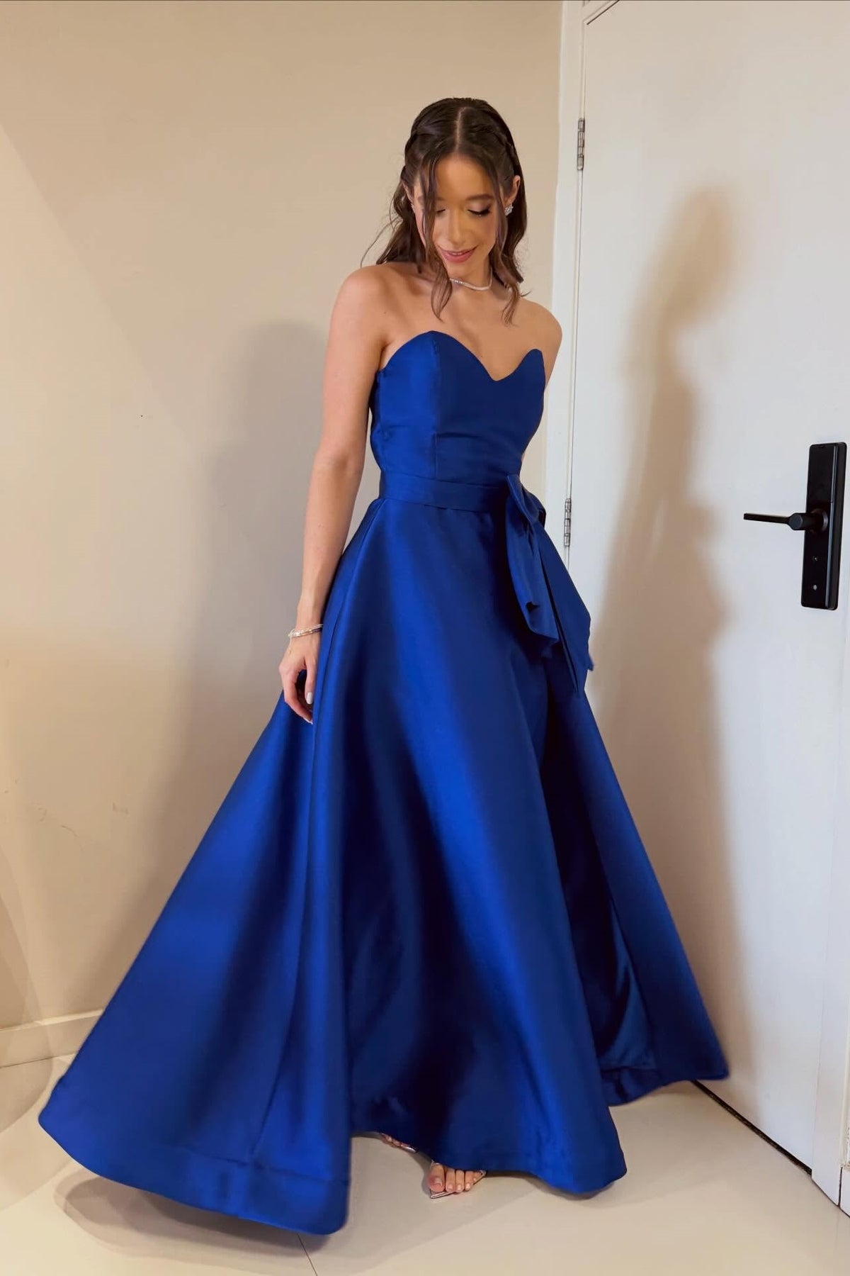 Royal Blie Sweetheart Satin Dress