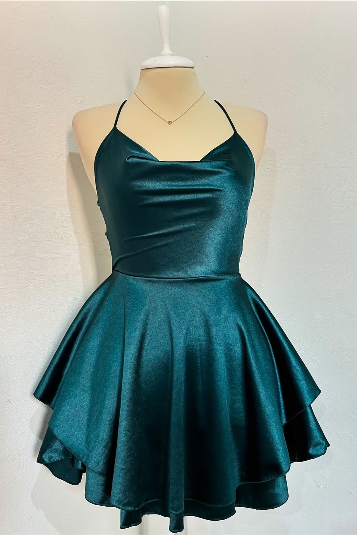 Spaghetti Strap Cowl Neck Tiered A-line Homecoming Dress Dressesforparty Spaghetti Strap Cowl Neck Tiered A-line Homecoming Dress Dressesforparty
