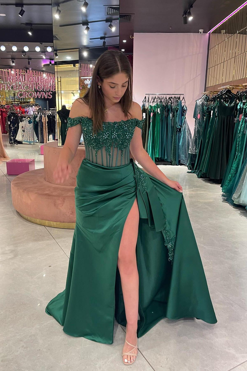 Off Shoulder Longline Corset Dress