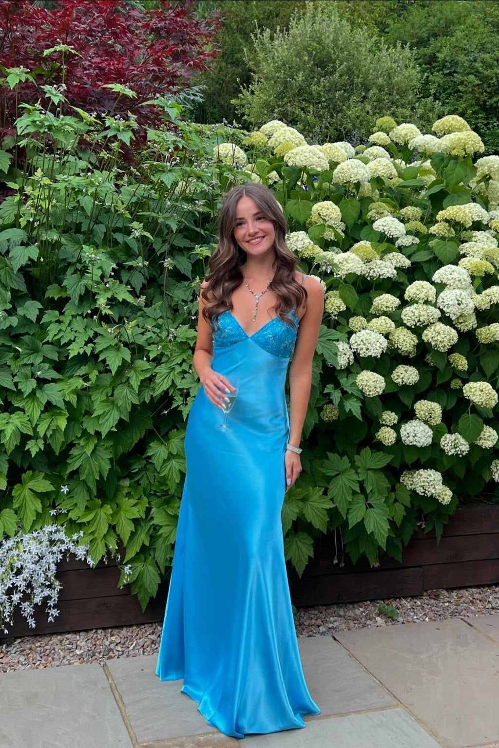 Blue Satin Wear Dress