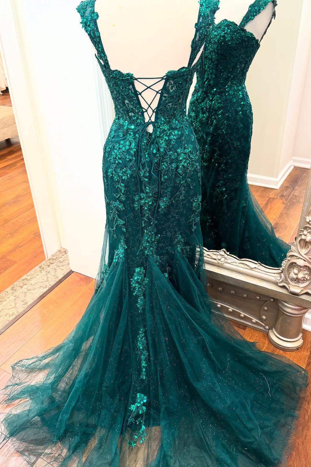 Emerald Green Appliques Mermaid Long Formal Dress Dressesforparty Emerald Green Appliques Mermaid Long Formal Dress Dressesforparty