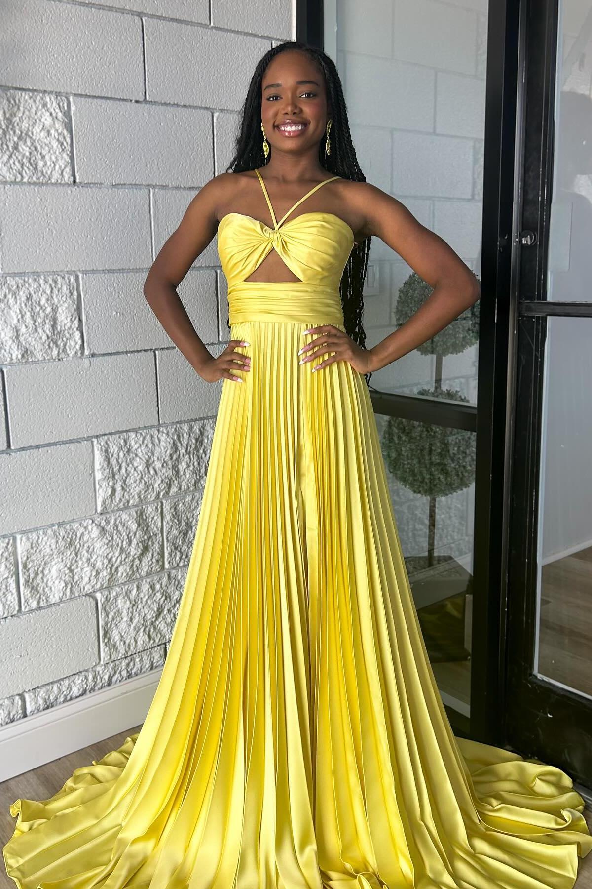 yellow cutout dress Straps Empire A-line Party – Dressesforparty Spain, girl in Traditional Item Package Quantity::20 The ultra curve Wedding Dresses In Sunderland Tyne And Wear