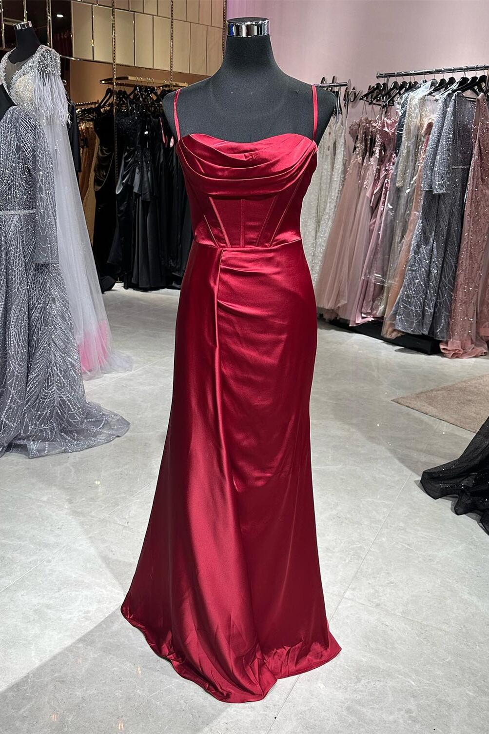 red silk cowl neck dress VILA satin cowl neck camisole maxi dress in red