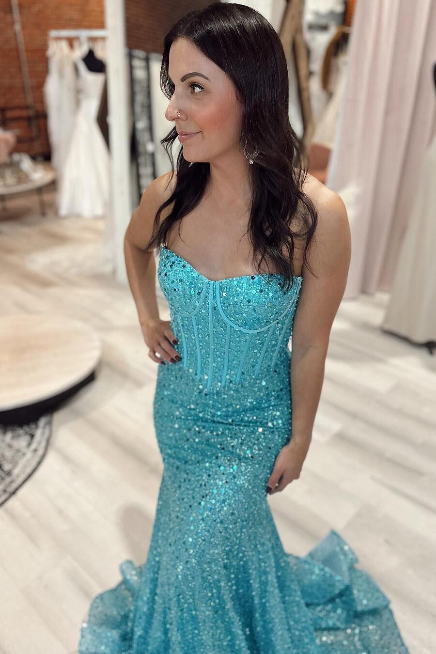 Tiffany Blue Sequin Mermaid Long Party Dress Dressesforparty Tiffany Blue Sequin Mermaid Long Party Dress Dressesforparty
