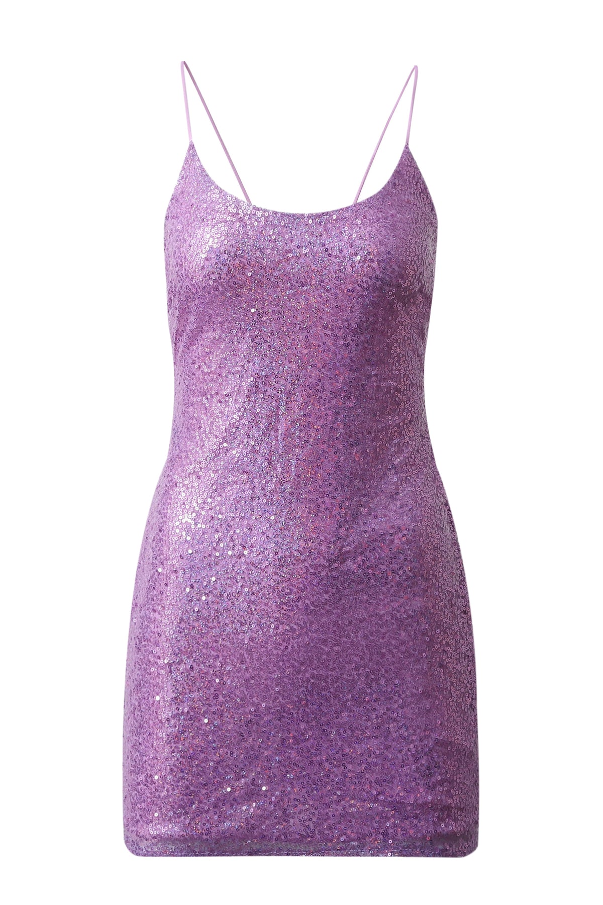 Orange Sequin Bodycon Cami Mini Dress