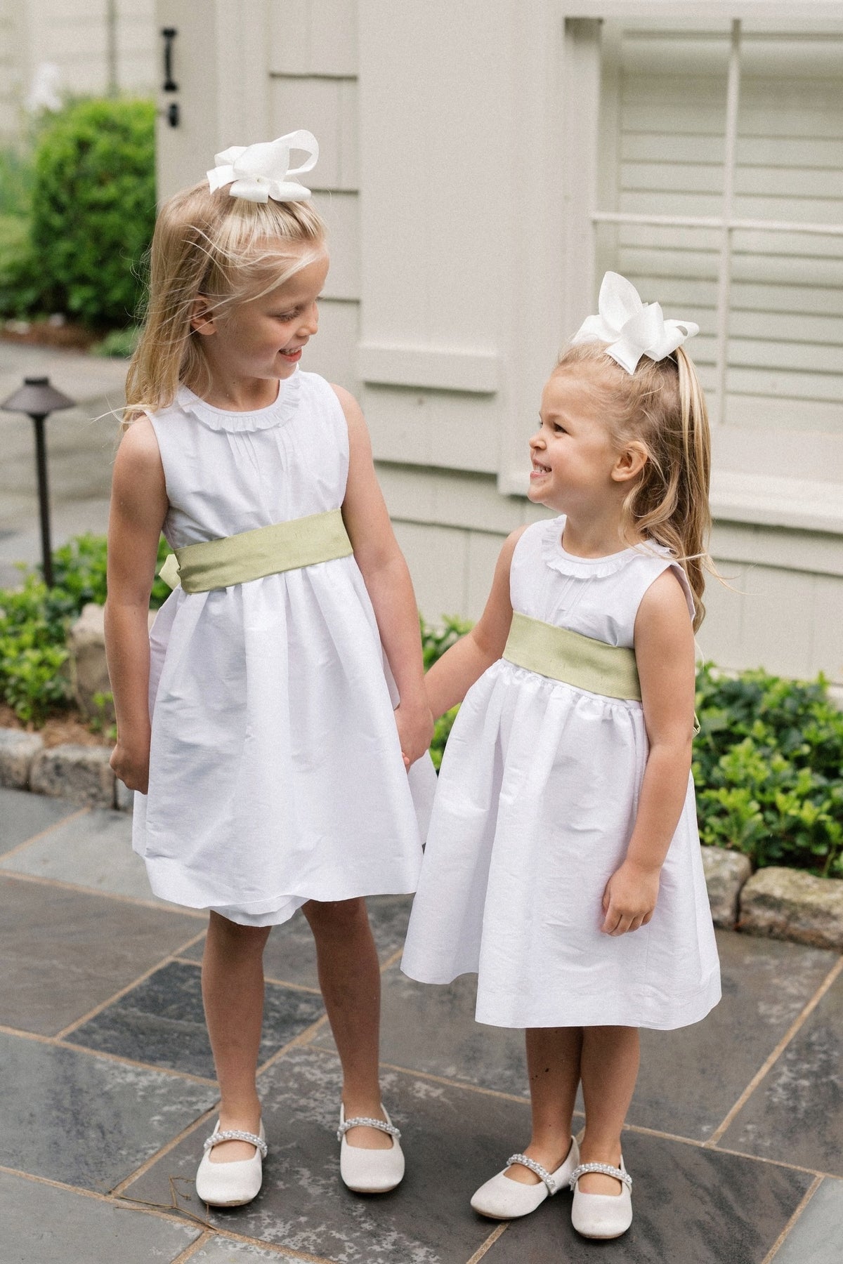 White Round A-Line Flower Girl Dress