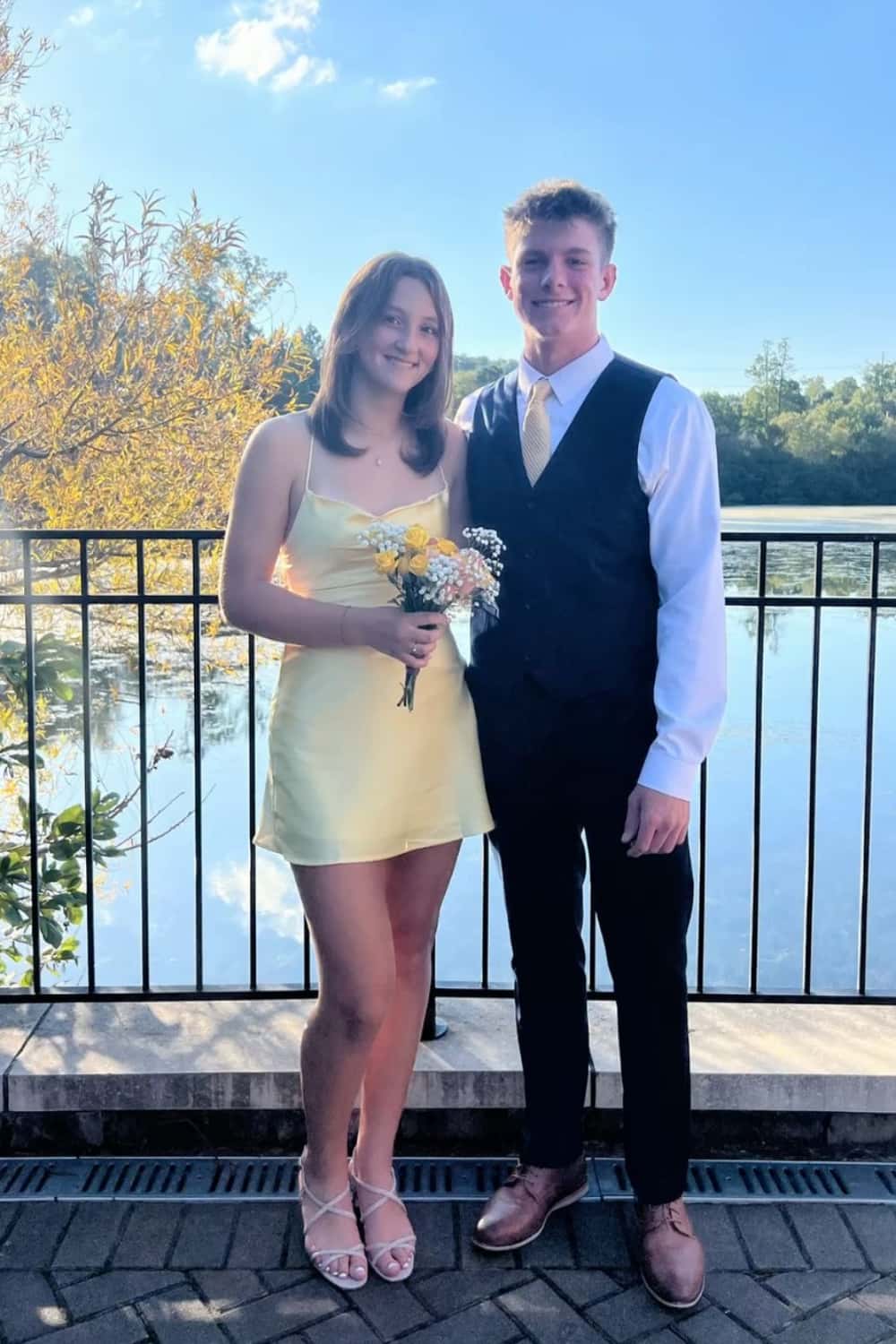 Cowl Neck Yellow Simple Short A-line Dress