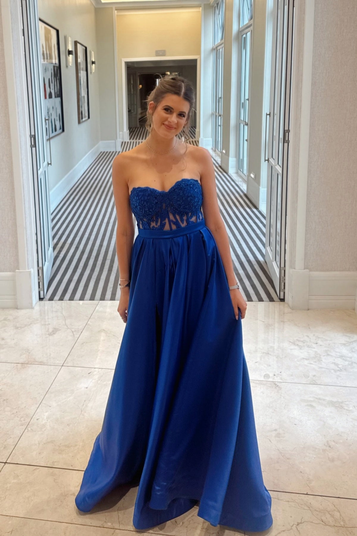 Royal Blue Sweetheart A-Line Dress