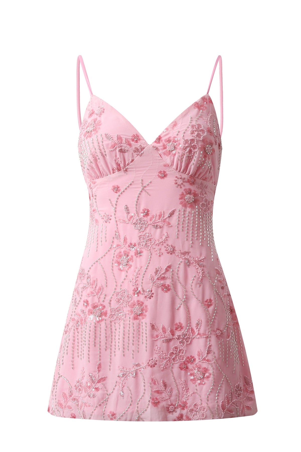 V-Neck Fitted Sequin Mini Dress