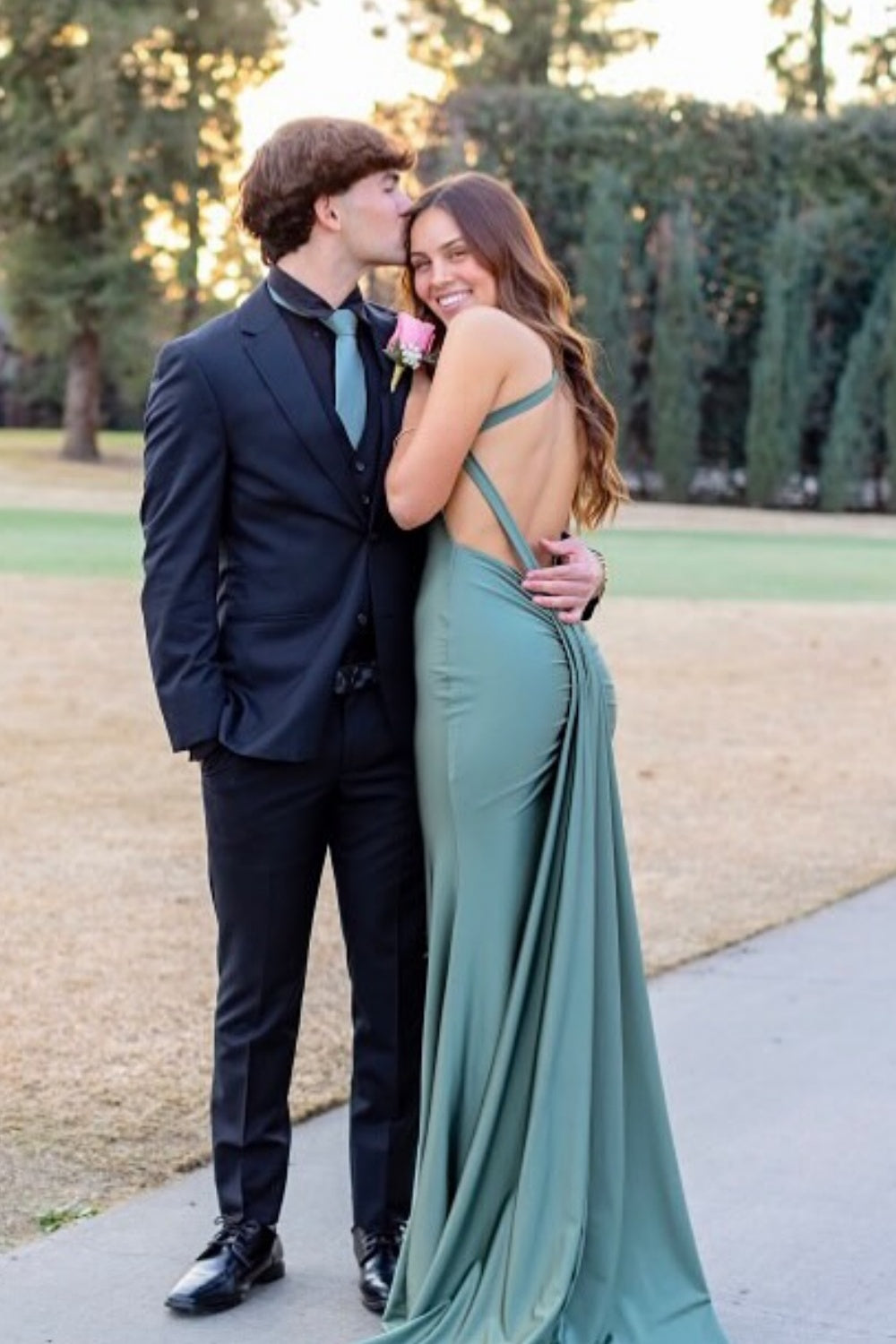 Sage Green Spaghetti Strap Mermaid Prom Dress Dressesforparty Sage Green Spaghetti Strap Mermaid Prom Dress Dressesforparty