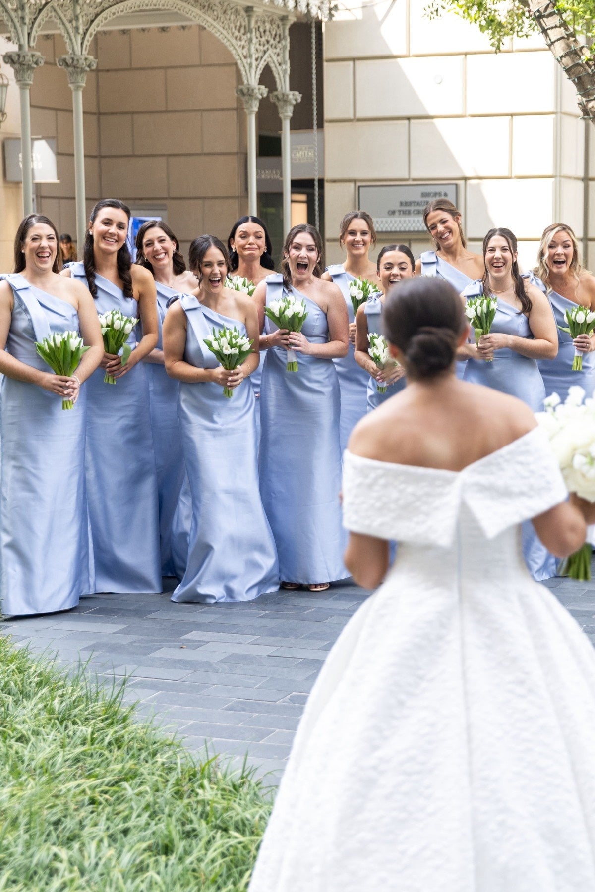 Light Blue Satin One-Shoulder Bridesmaid Dress with Bow Dressesforparty Light Blue Satin One-Shoulder Bridesmaid Dress with Bow Dressesforparty