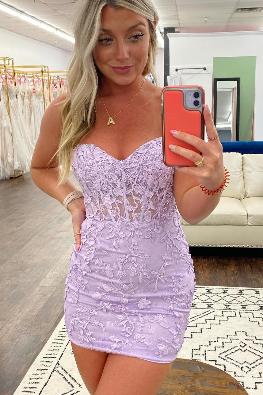 lavender lace bodycon dress Sweetheart Lavender Lace Bodycon Mini Dress – Ohmollydress