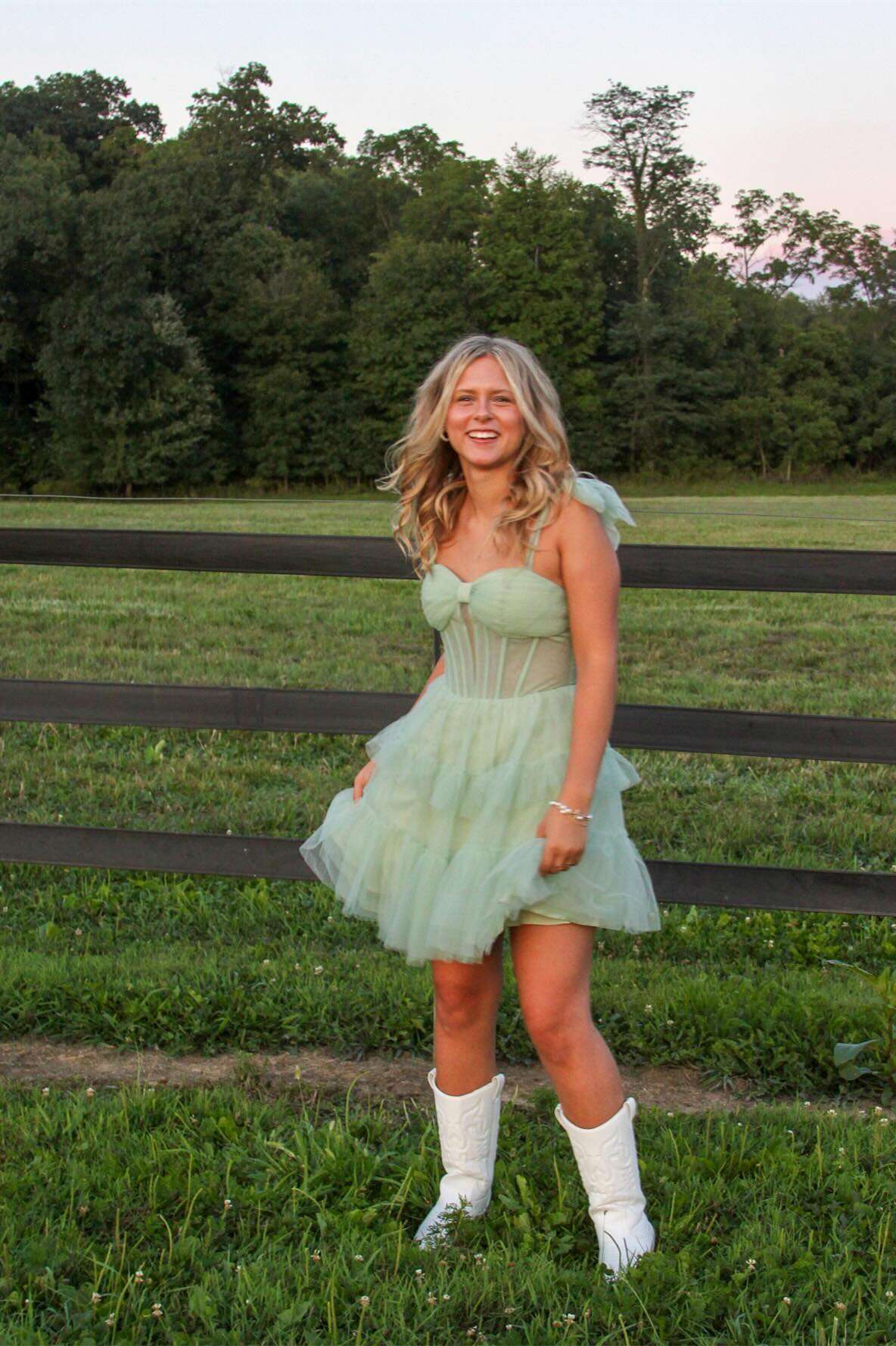 Sage Green Corset Tulle A-line Short Dress Dressesforparty Sage Green Corset Tulle A-line Short Dress Dressesforparty