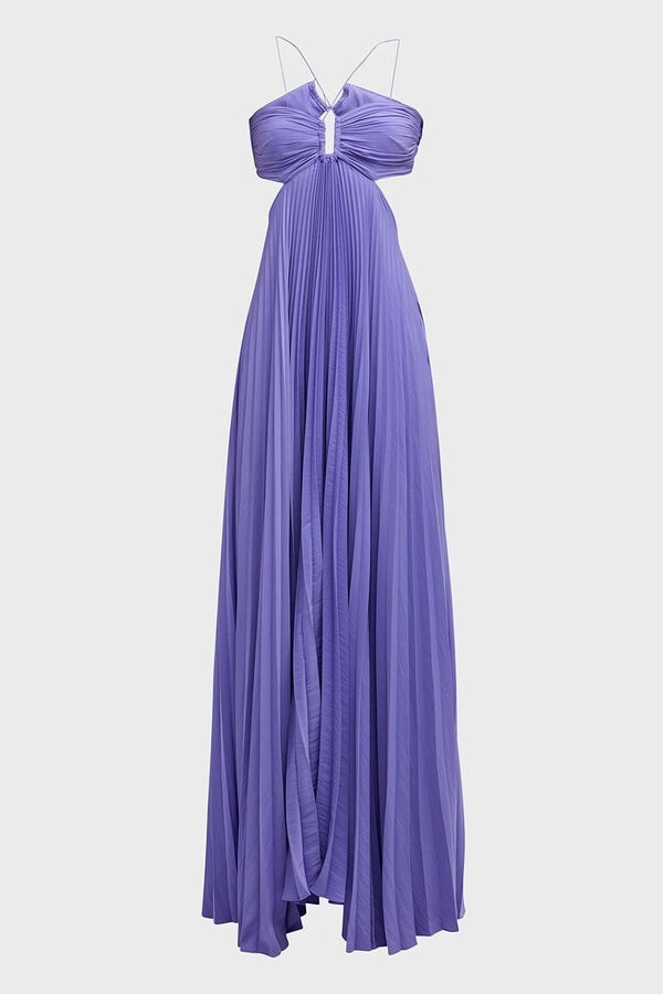 Lavender Chiffon Cutouts A-line Party Dress