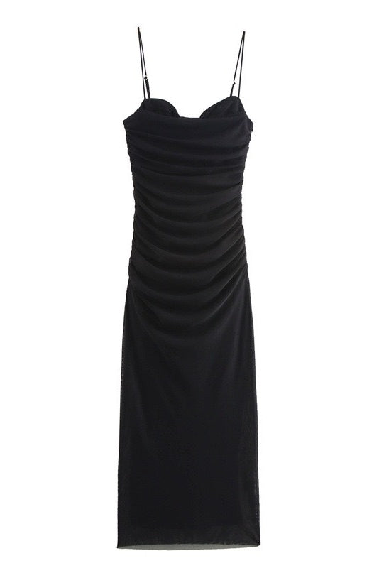 Bodycon U-neck Ruched Printed Dress