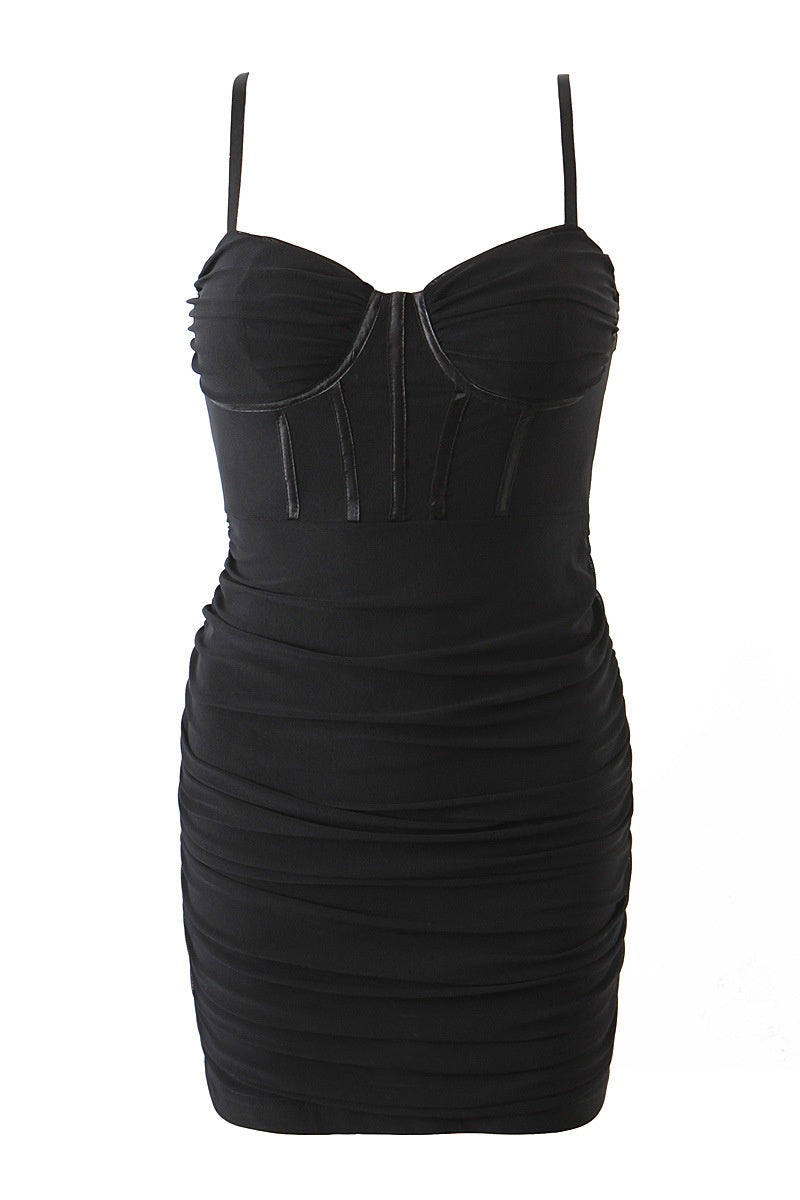 Waist-Cinched Bodycon Mini Dress