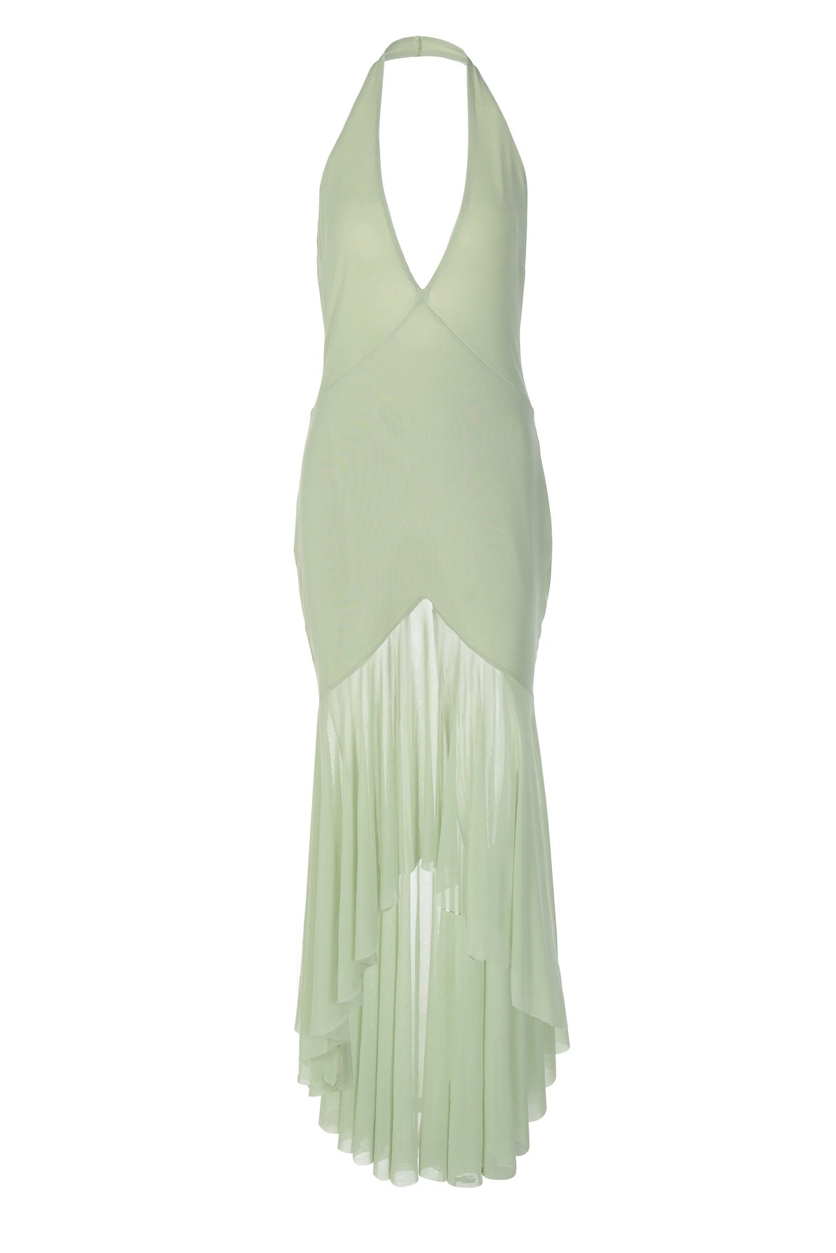 Halter Neck Deep V Maxi Dress