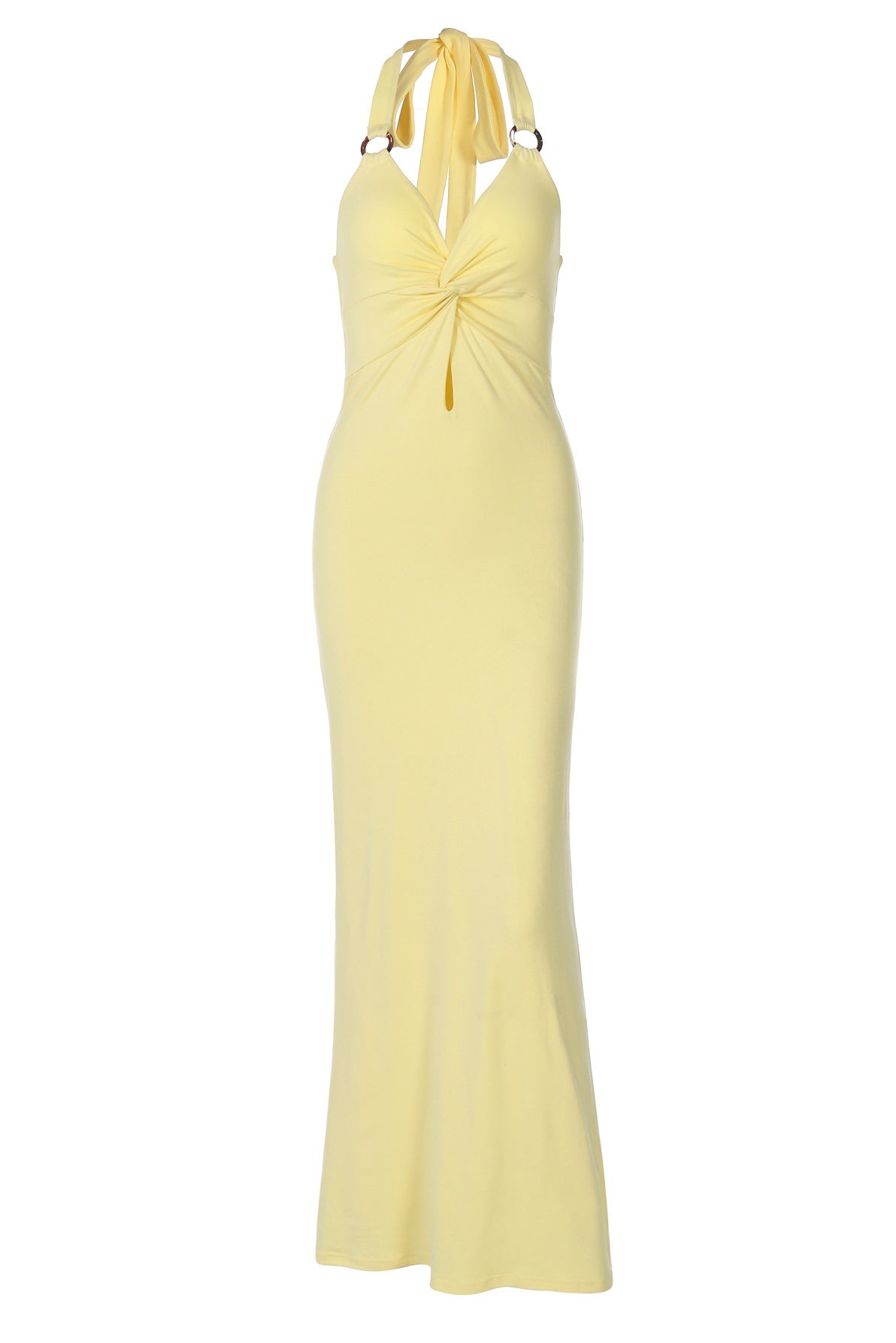 Twist Knot Halter Fitted Dress