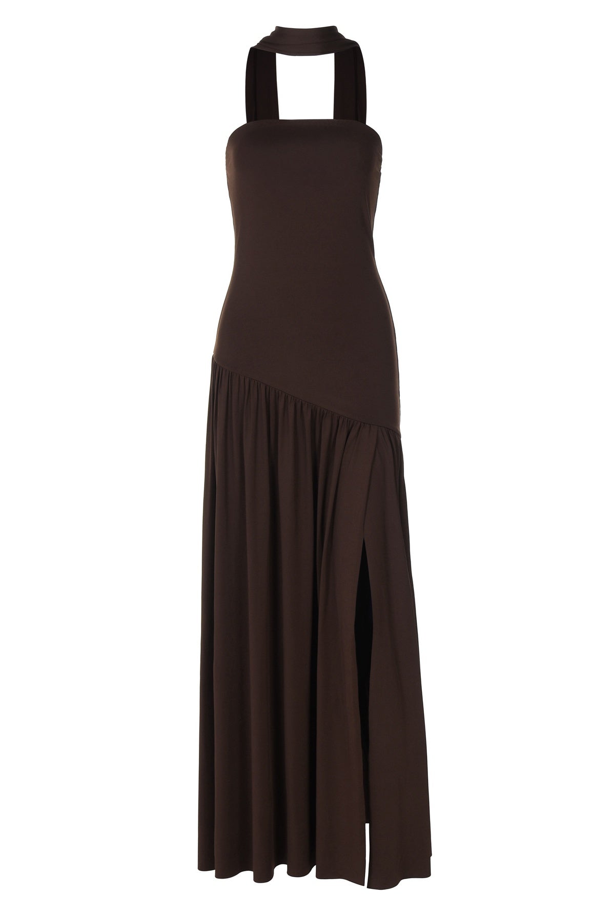Strapless High Side Slit Maxi Dress
