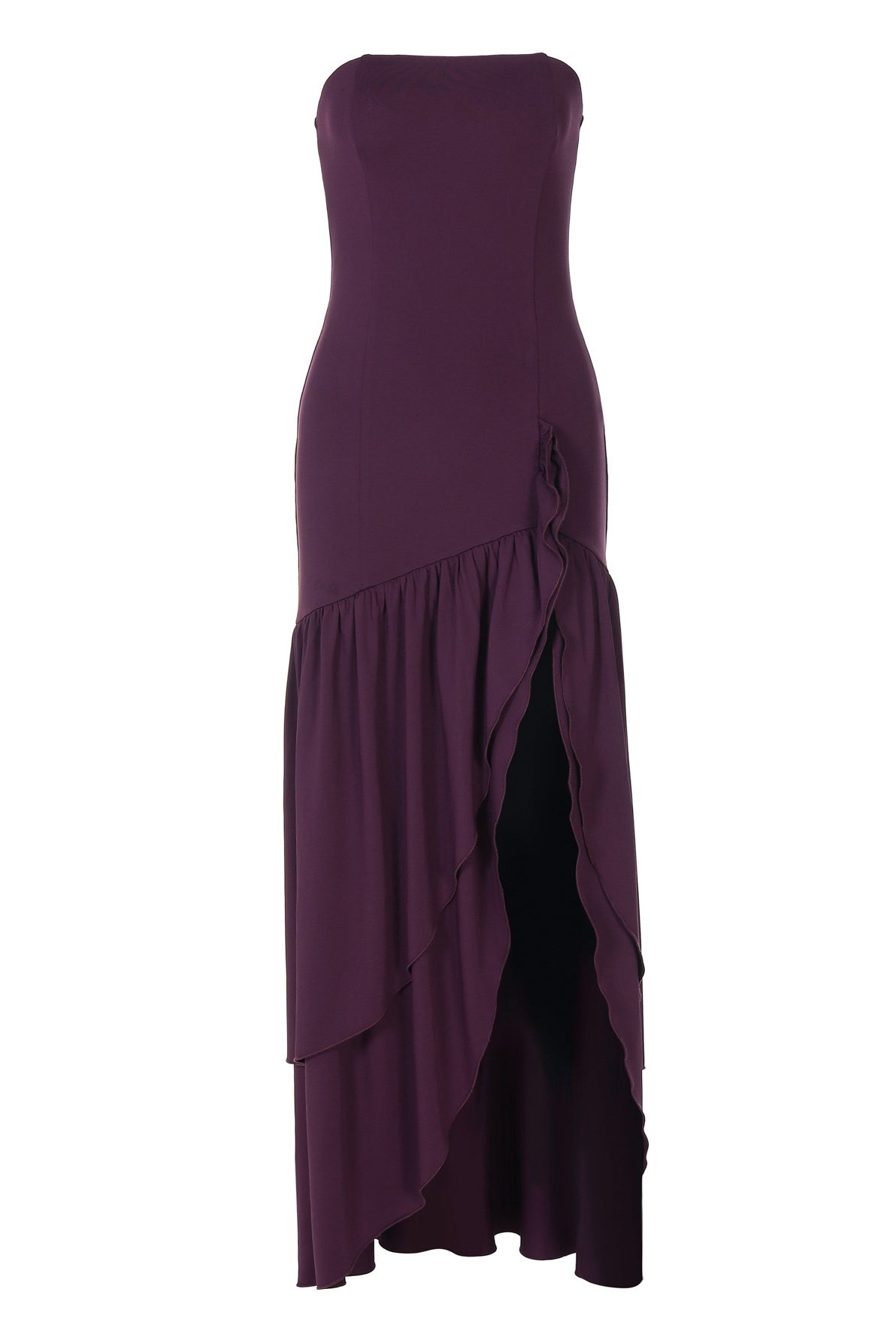 Eggplant Bodycon Tiered Ruffle Dress